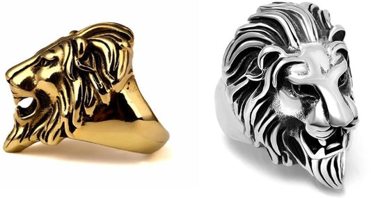 Men's Ring Vintage Roaring Lion King Stainless Steel Ring
